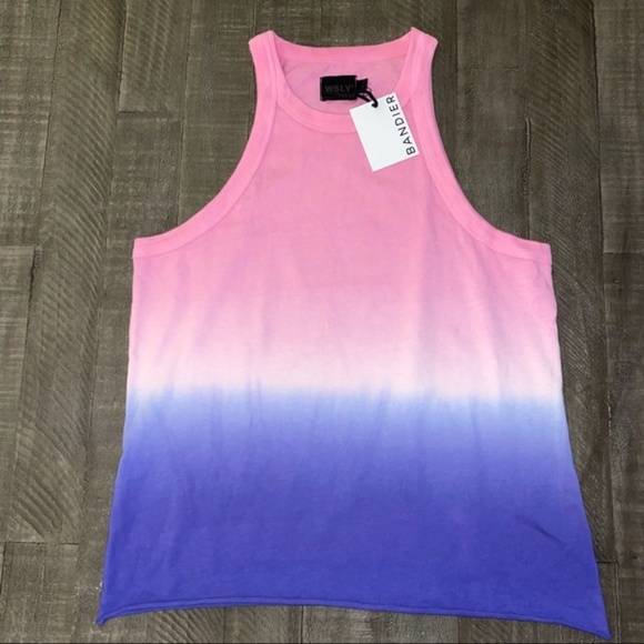 NWT WSLY Rivington Weekend Pink Blue Ombre Tank Top - Picture 5 of 9